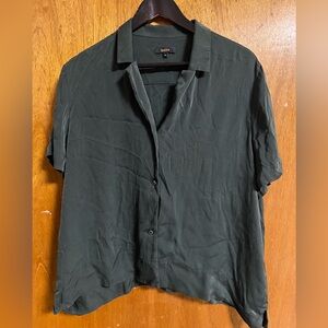 Quince olive green blouse